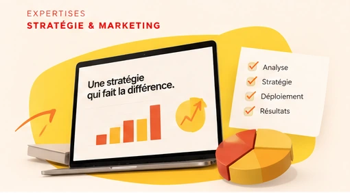Visuel fourni illustrant la stratégie et les opérations marketing